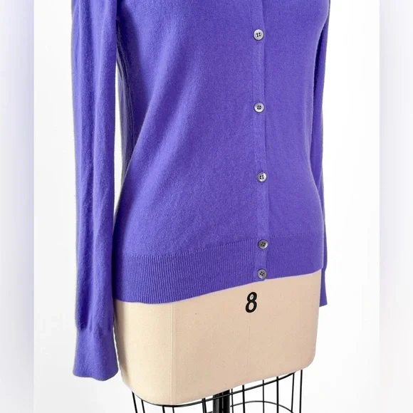 TSE Classic Cashmere Purple Cardigan Preppy Womens Knit - Picture 8 of 9
